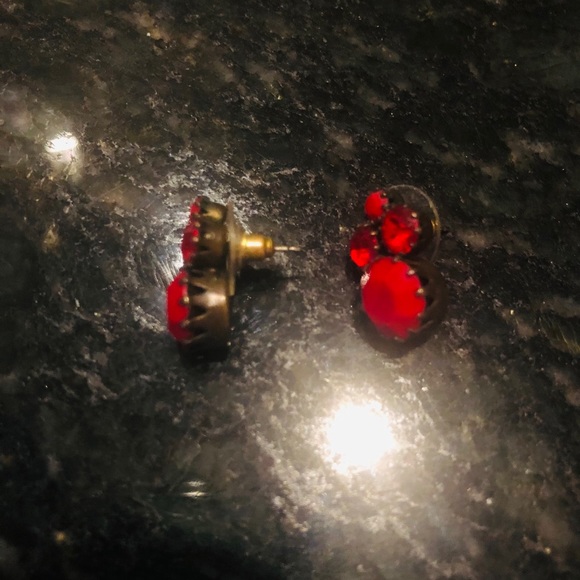 Matching Red Earrings - Picture 2 of 3